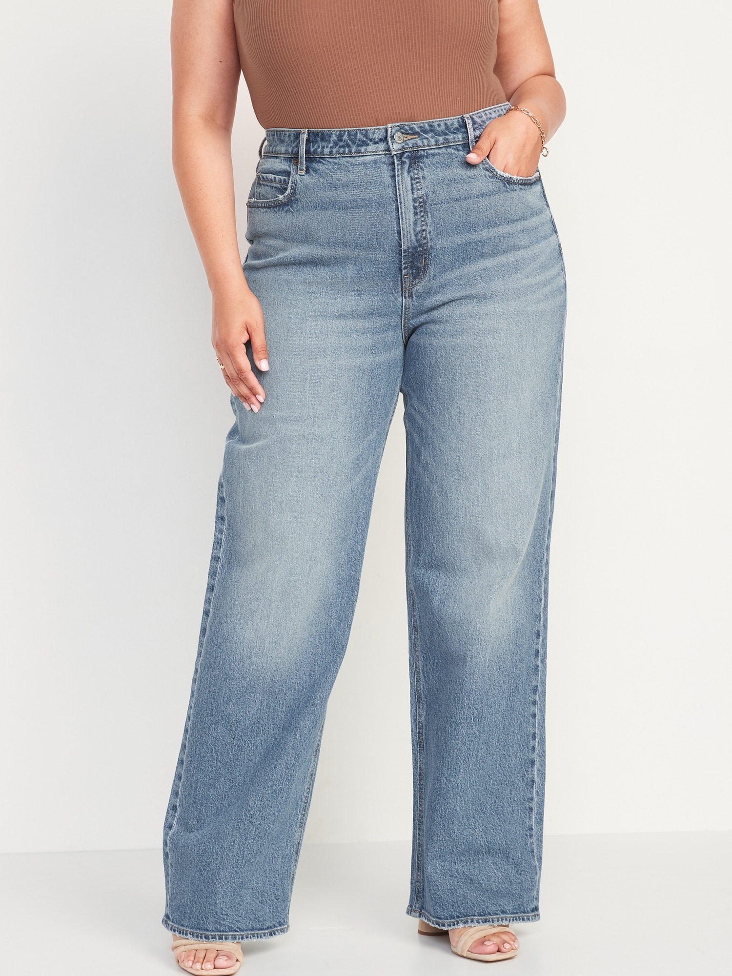 Extra High-Waisted Wide-Leg Jeans Women Old Navy