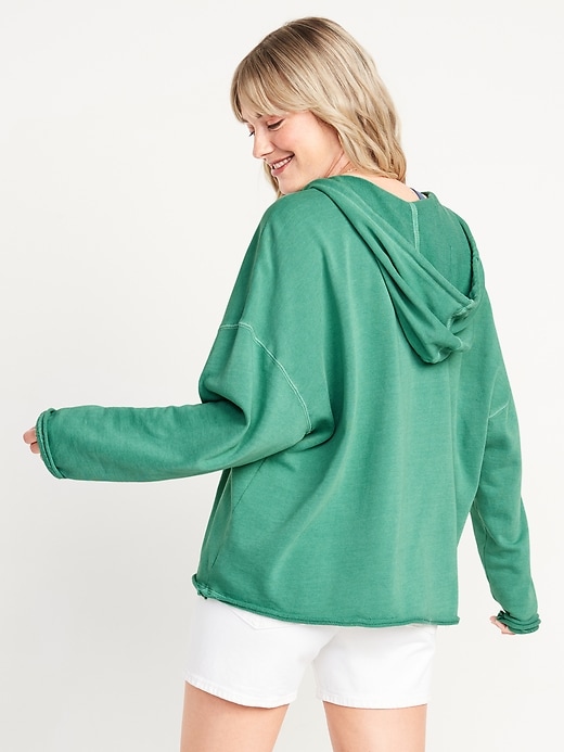 Image number 2 showing, Oversized Raw-Hem Pullover Hoodie for Women