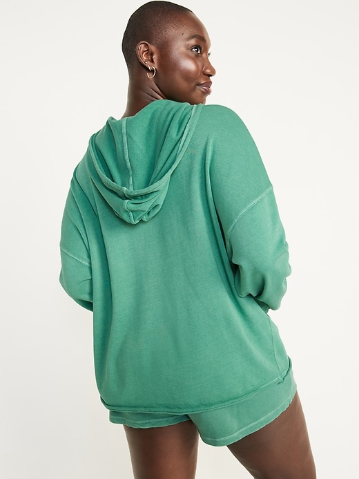 Image number 6 showing, Oversized Raw-Hem Pullover Hoodie for Women