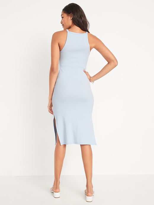 Image number 2 showing, Fitted Rib-Knit Midi Cami Dress