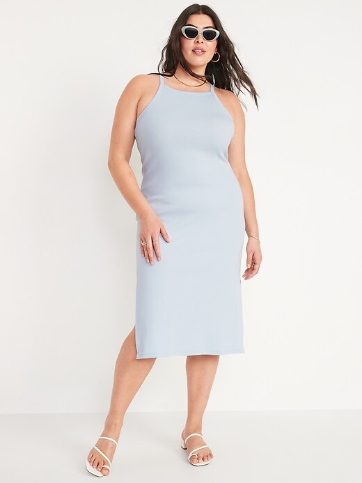 Image number 7 showing, Fitted Rib-Knit Midi Cami Dress