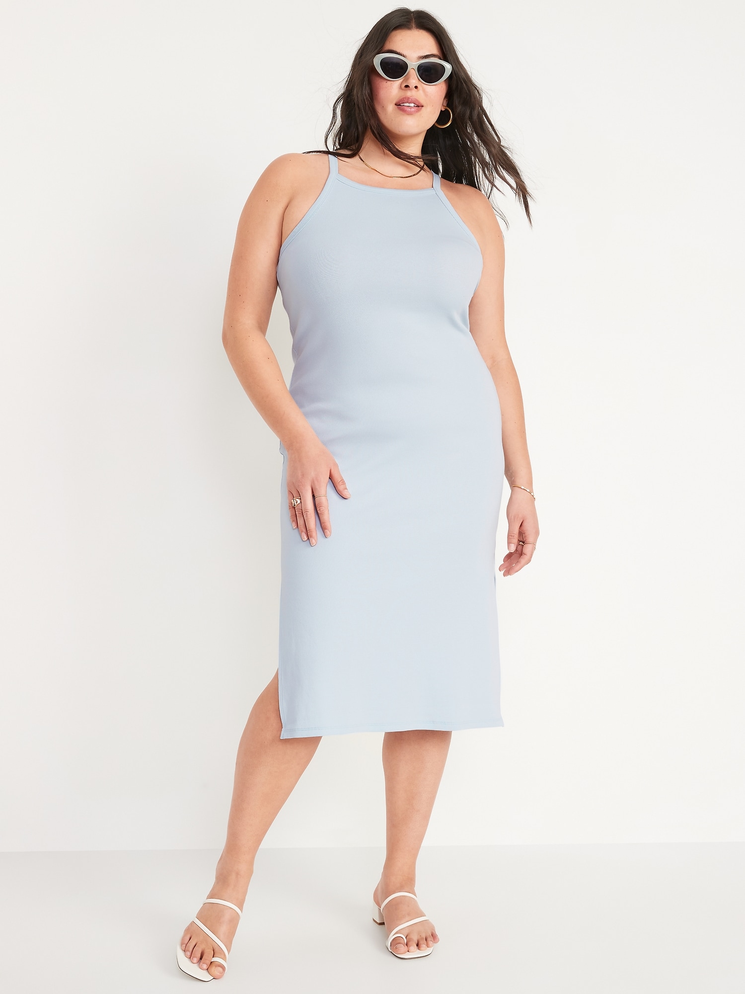 Fitted Rib-Knit Midi Cami Dress for Women | Old Navy