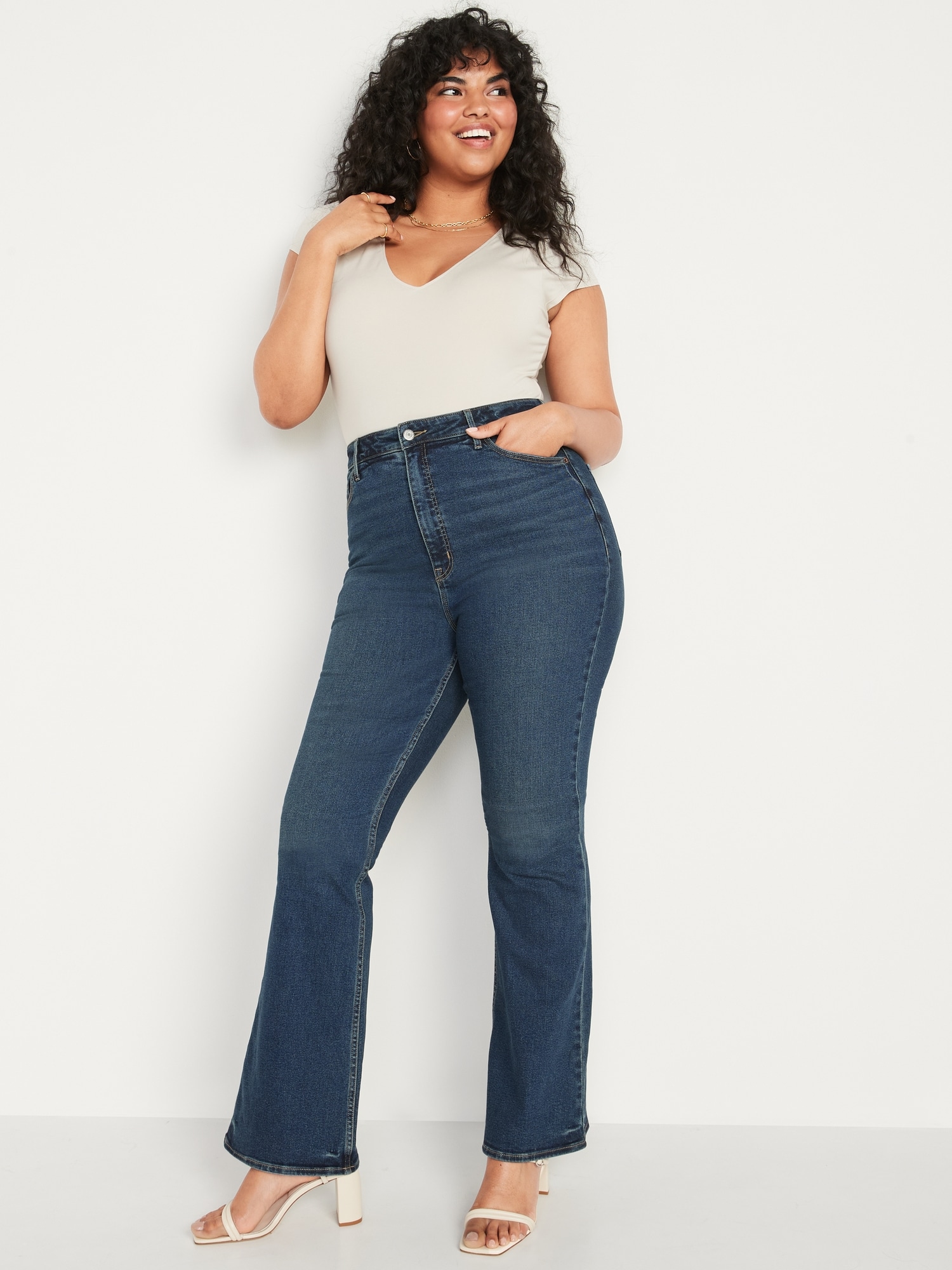 High-Waisted Eco-Friendly Vintage Flare Jeans For Women, Old Navy