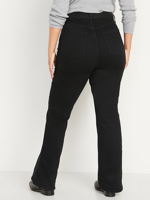 Higher High-Waisted Black Flare Jeans for Women | Old Navy