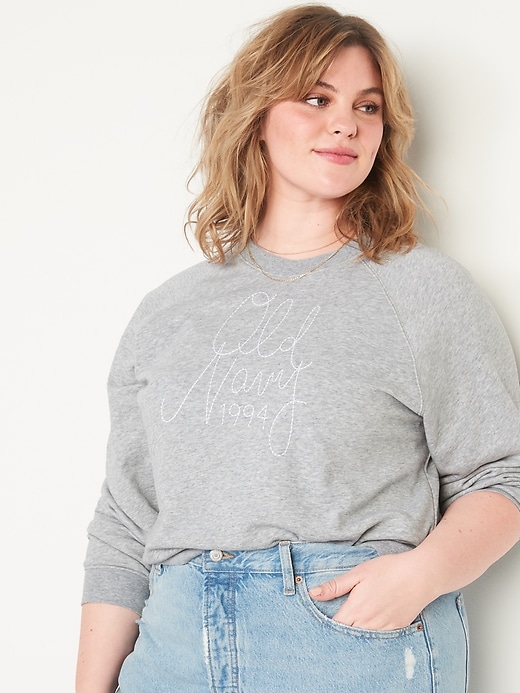 Image number 7 showing, Vintage Cropped Logo Graphic Sweatshirt for Women