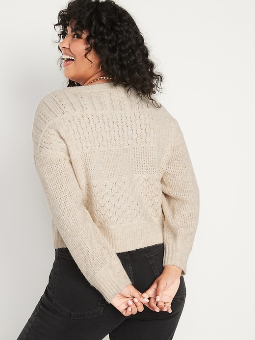 Image number 6 showing, Cozy Plush-Yarn Textured-Knit Sweater for Women