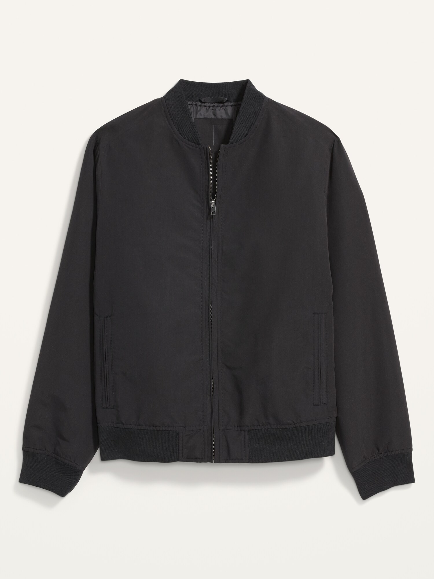 Мужская куртка Old Navy Water-Resistant Zip Bomber, цвет: Чёрный — фото 4