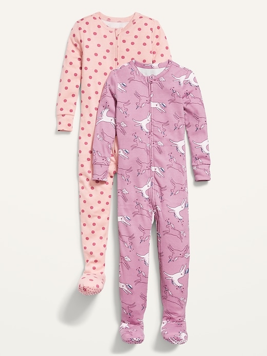 View large product image 1 of 2. Unisex 2-Way-Zip Snug-Fit Printed Pajama One-Piece 2-Pack for Toddler & Baby