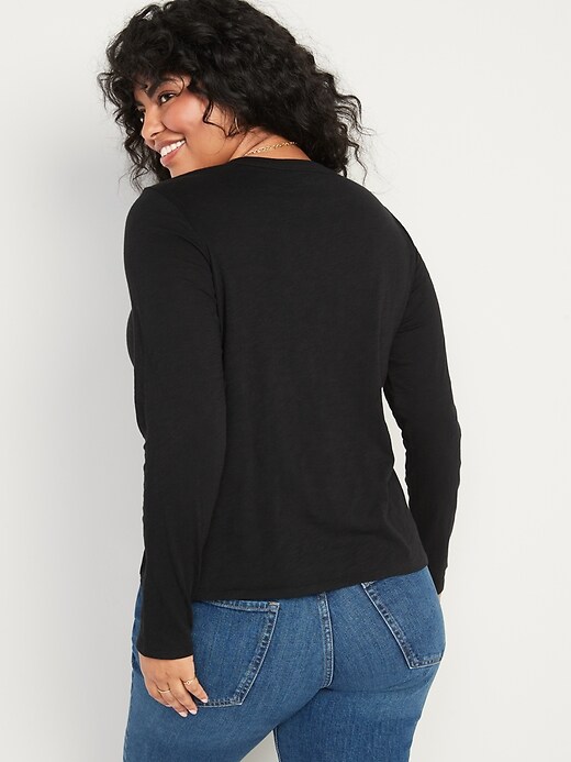 Image number 6 showing, EveryWear Slub-Knit Long-Sleeved T-Shirt for Women
