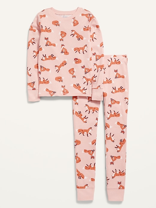 View large product image 1 of 2. Gender-Neutral Graphic Snug-Fit Pajama Set for Kids