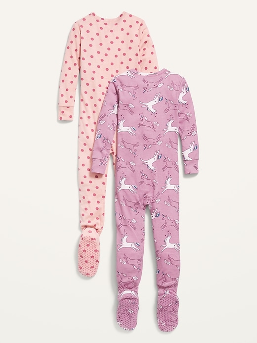 View large product image 2 of 2. Unisex 2-Way-Zip Snug-Fit Printed Pajama One-Piece 2-Pack for Toddler & Baby