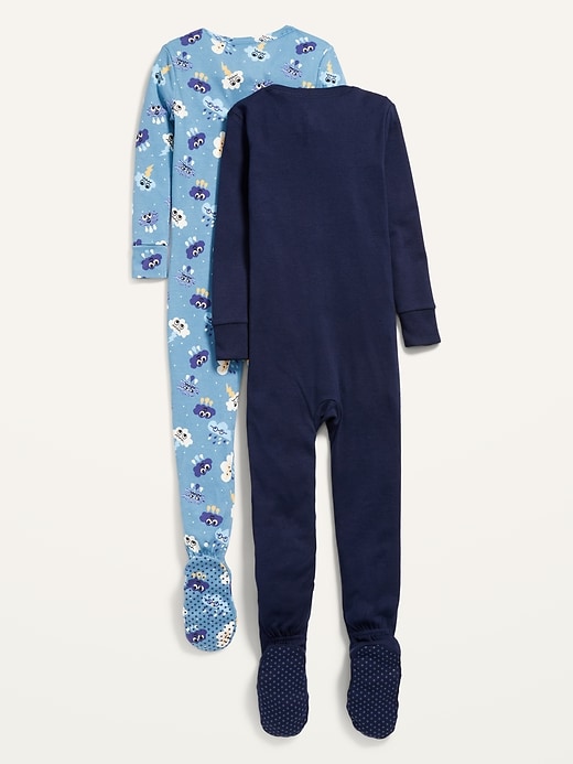 View large product image 2 of 2. Unisex 2-Way-Zip Snug-Fit Printed Pajama One-Piece 2-Pack for Toddler & Baby