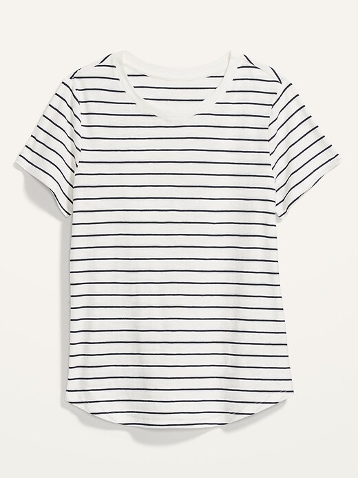 Image number 4 showing, Striped EveryWear Slub-Knit Short-Sleeve T-Shirt for Women