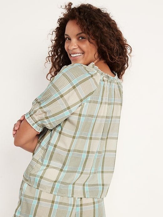 Image number 2 showing, Ruffle-Trim Pajama Top