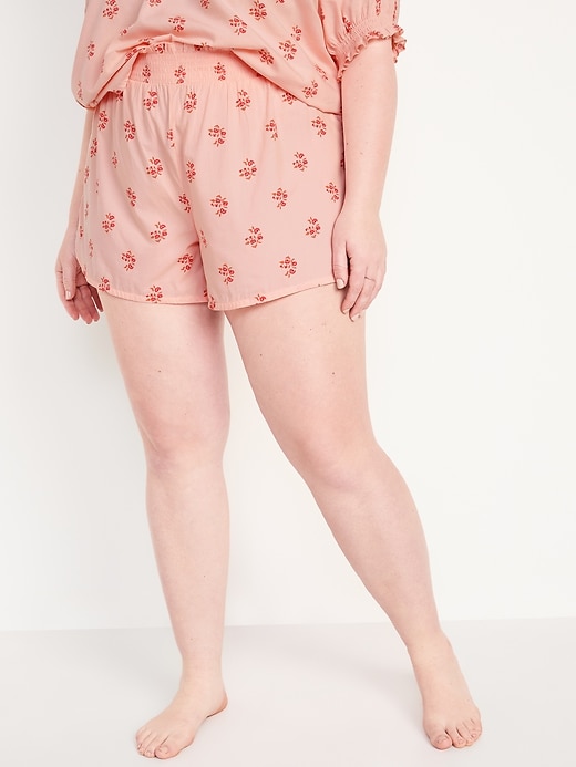 Image number 7 showing, High-Waisted Floral Pajama Shorts -- 4-inch inseam