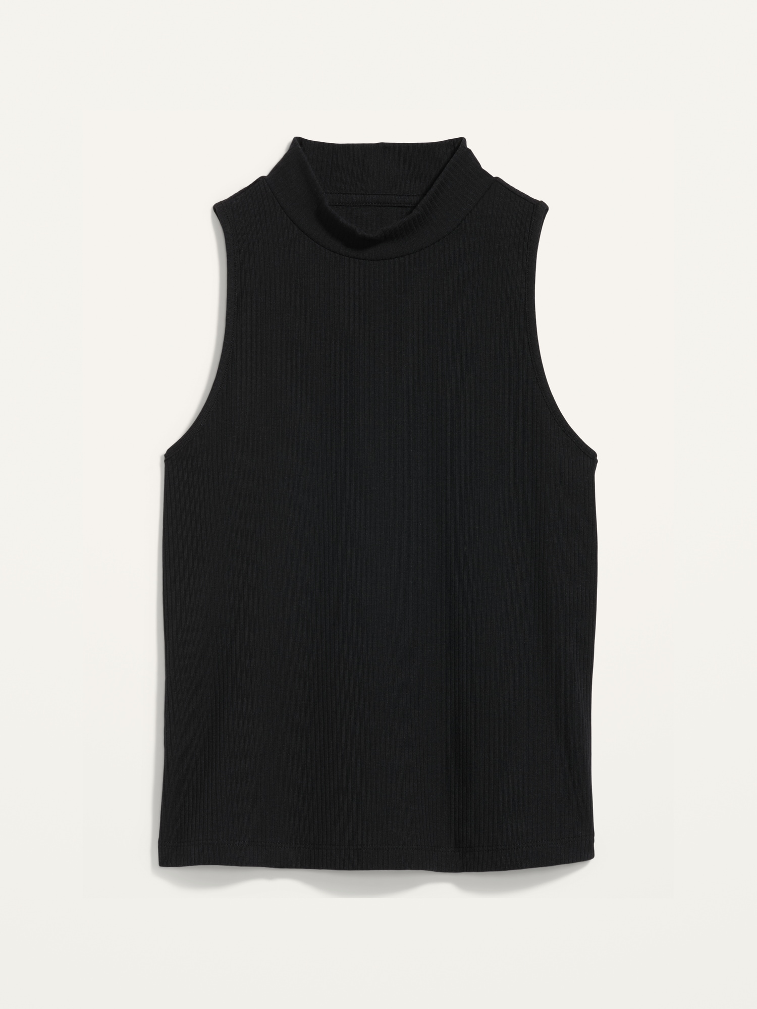 Fitted Rib-Knit Mock-Neck Sleeveless Top for Women | Old Navy