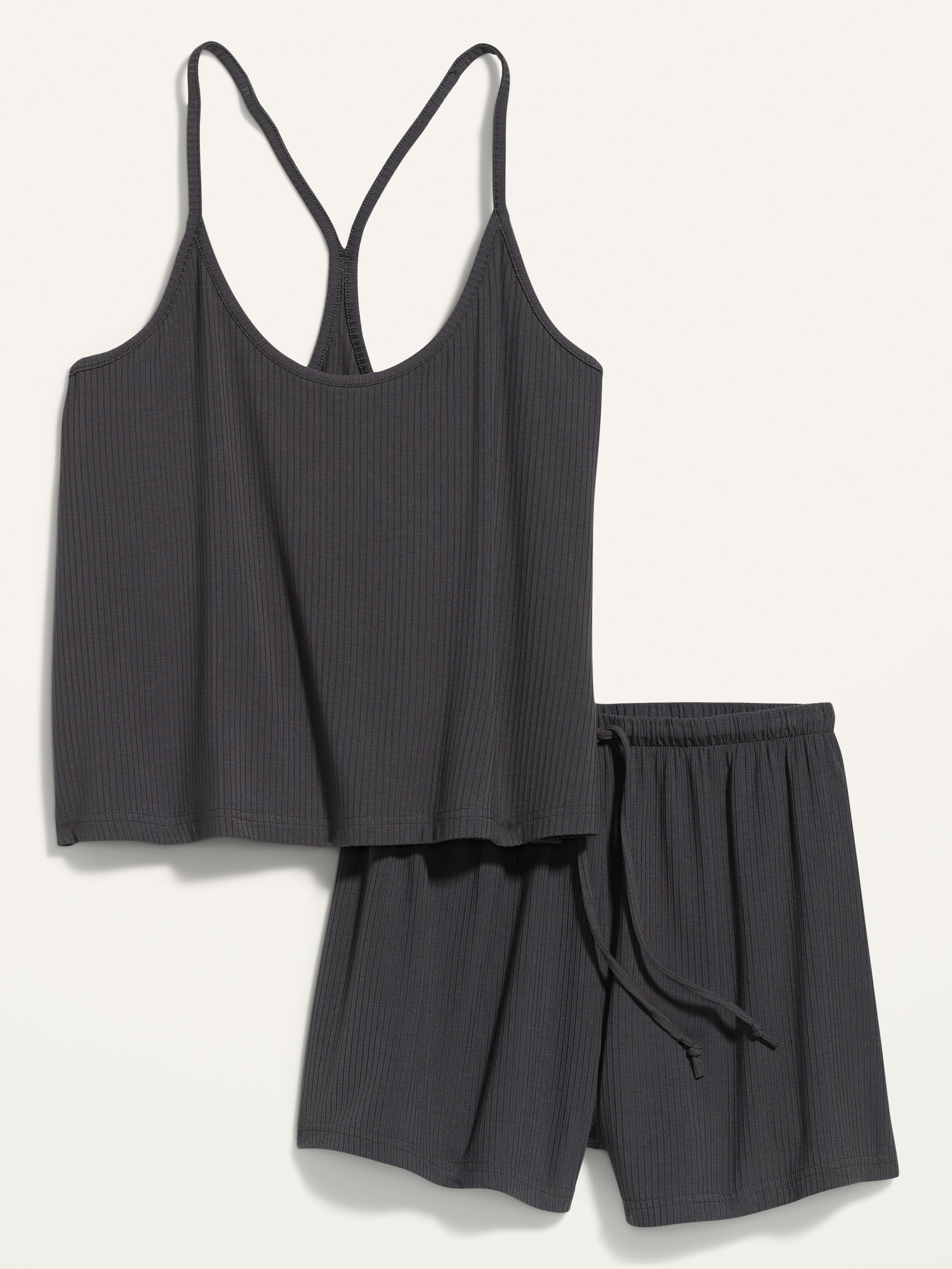 Sunday Sleep Rib-Knit Pajama Tank Top and Shorts Set