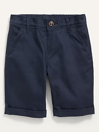 Image number 1 showing, School Uniform Twill Bermuda Pull-On Tech Shorts for Girls