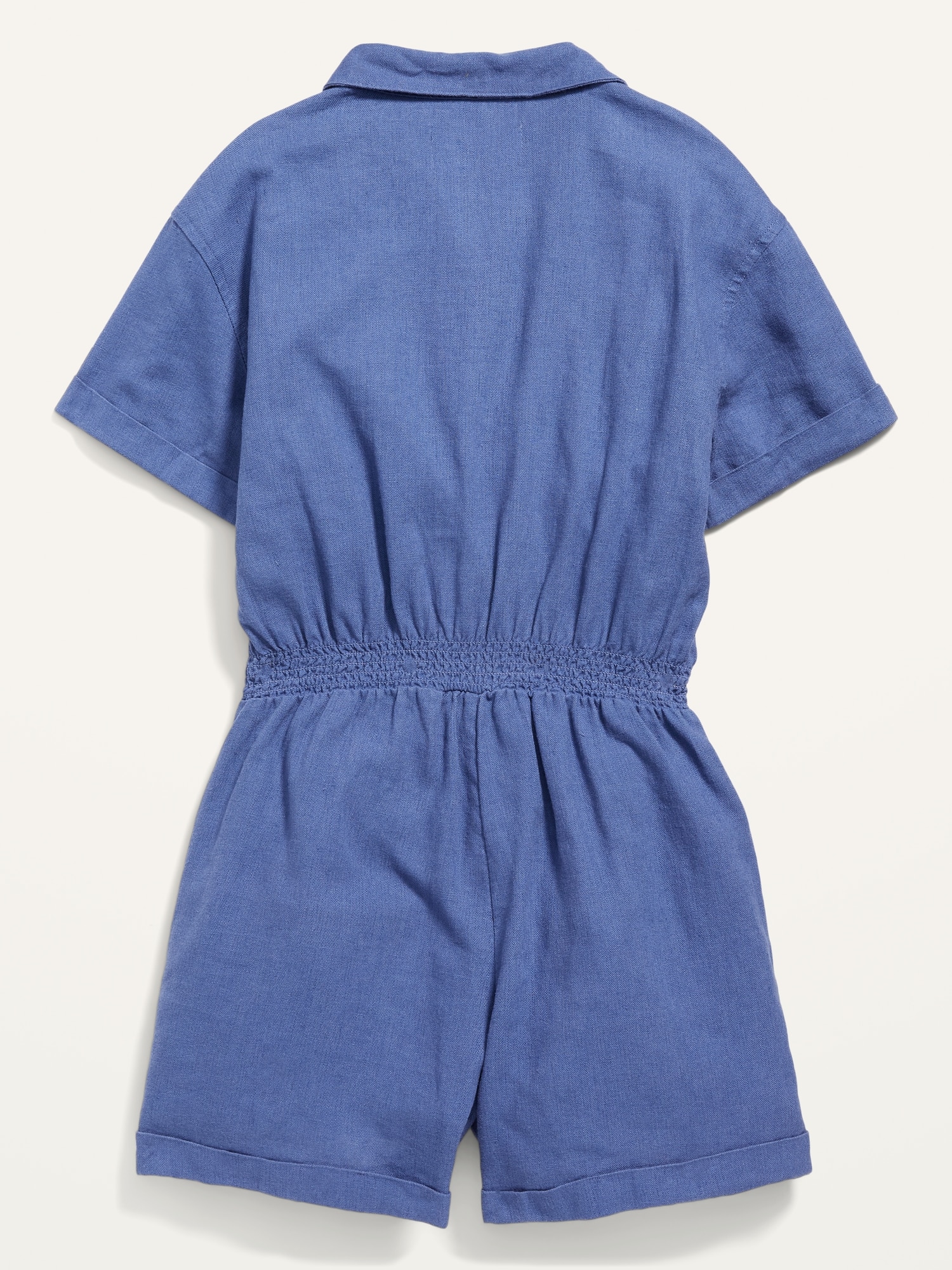 Petite Blue Short Sleeve Knitted Romper