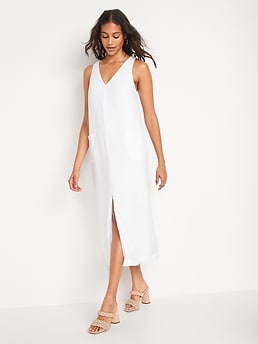 old navy white linen dress