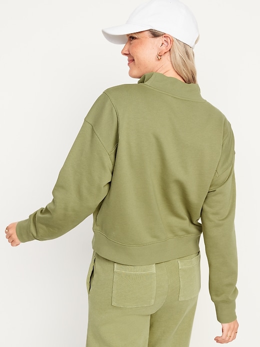 Image number 2 showing, Long-Sleeve Rib-Paneled Quarter-Zip Sweatshirt