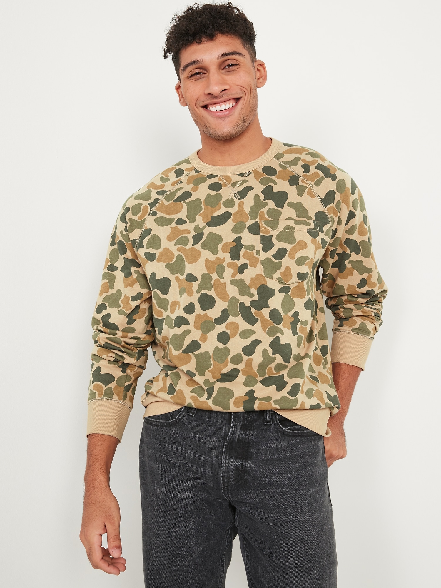 Camo French Terry Sweatshirt for Men 