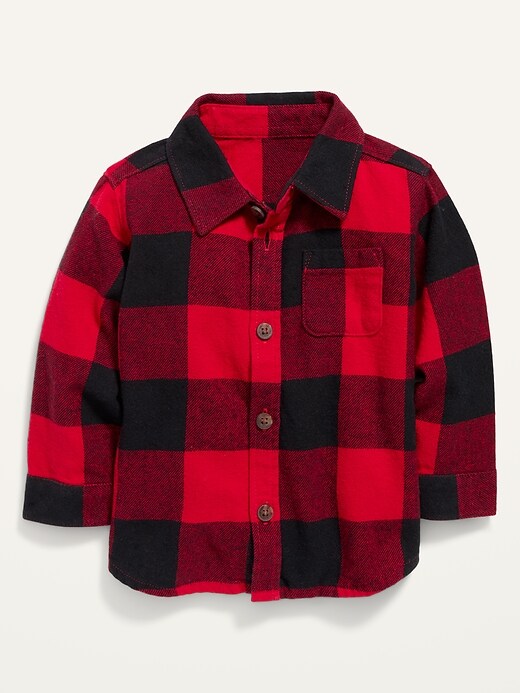 View large product image 1 of 2. Long-Sleeve Plaid Pocket Shirt for Baby