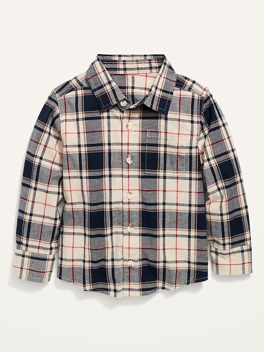 Old Navy - Plaid Built-In Flex Long-Sleeve Shirt for Toddler Boys