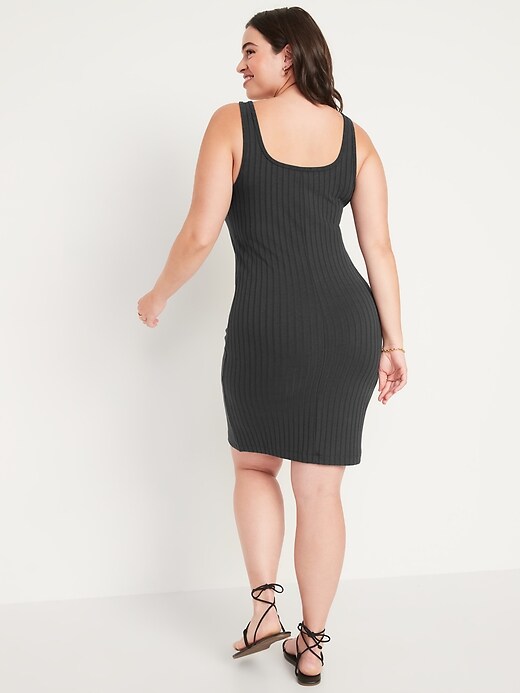 Image number 6 showing, Fitted Sleeveless Rib-Knit Mini Dress for Women