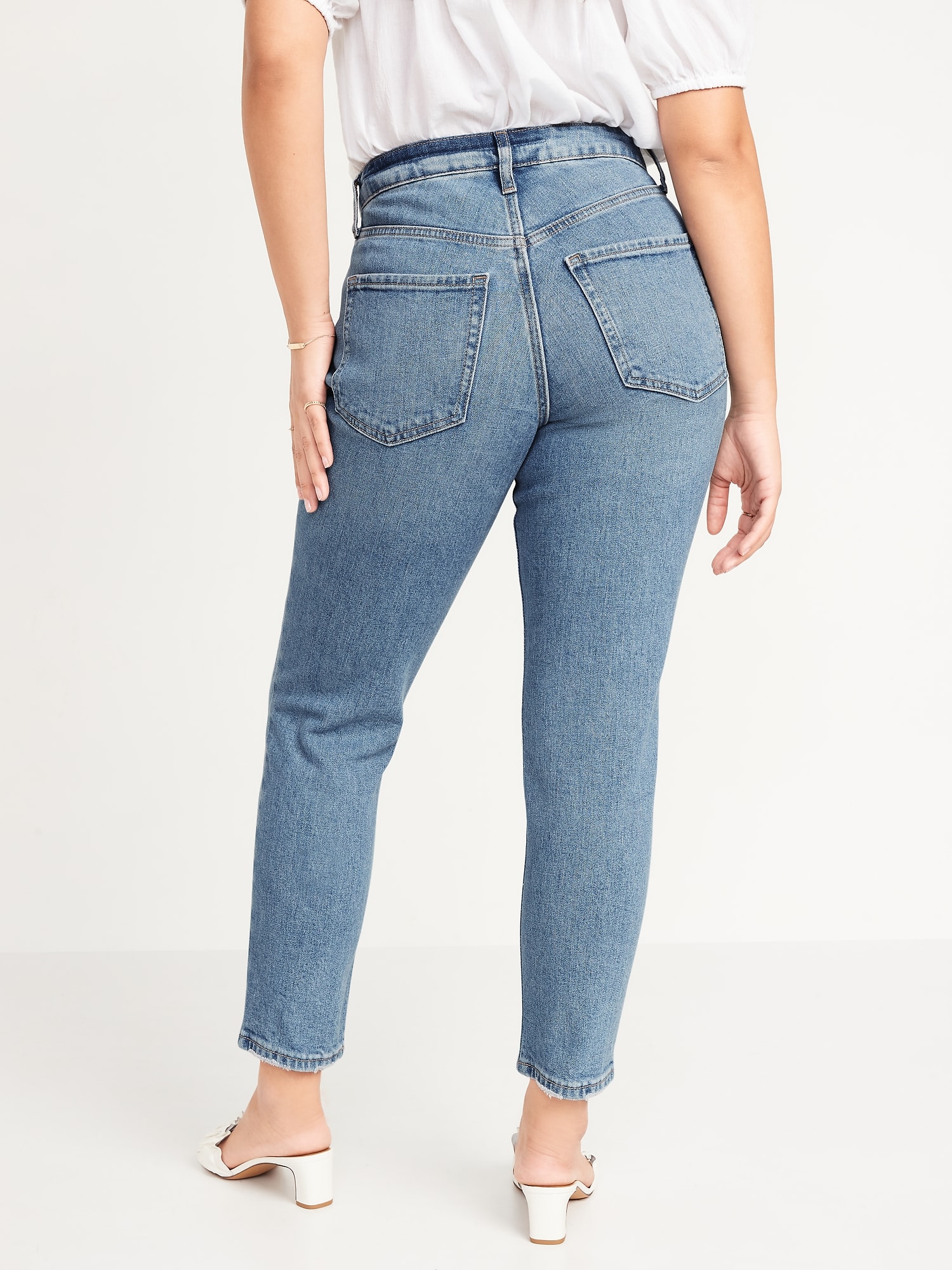 Curvy High-Waisted O.G. Straight Ripped Jeans for Women | Old Navy