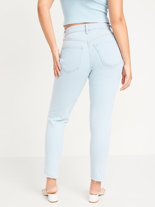 Image number 2 showing, Curvy High-Waisted O.G. Straight Cut-Off Ankle Jeans for Women