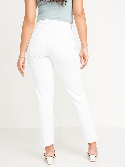 Image number 2 showing, Curvy High-Waisted OG Straight White Ankle Jeans for Women