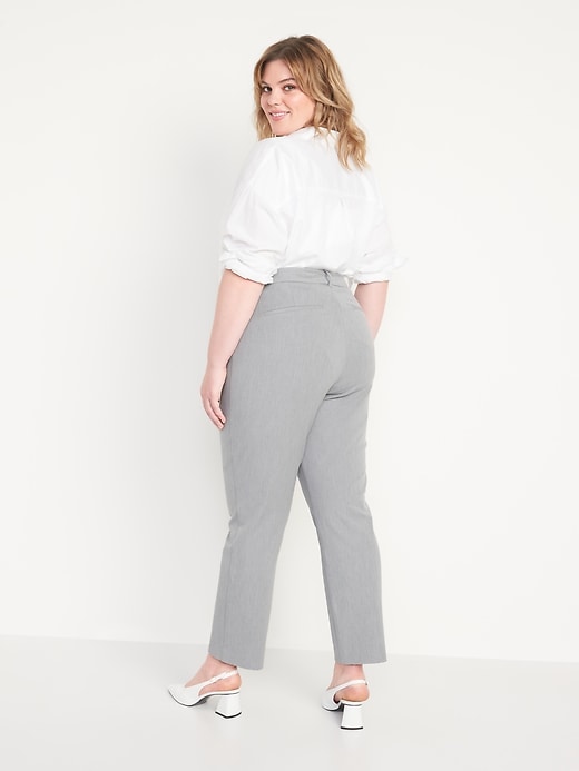 Image number 8 showing, High-Waisted Heathered Pixie Straight Ankle Pants for Women