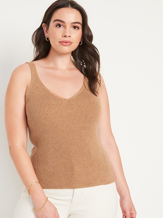 Image number 5 showing, V-Neck Rib-Knit Sweater Tank Top for Women