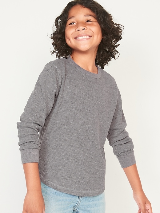 Long Sleeve Thermal Knit T Shirt For Boys