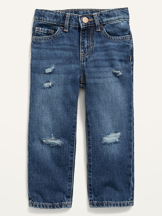 Unisex Slouchy Straight Ripped Non-Stretch Jeans for Toddler