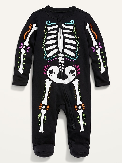 View large product image 1 of 2. Unisex 2-Way-Zip Matching Halloween Sleep & Play Footed One-Piece for Baby