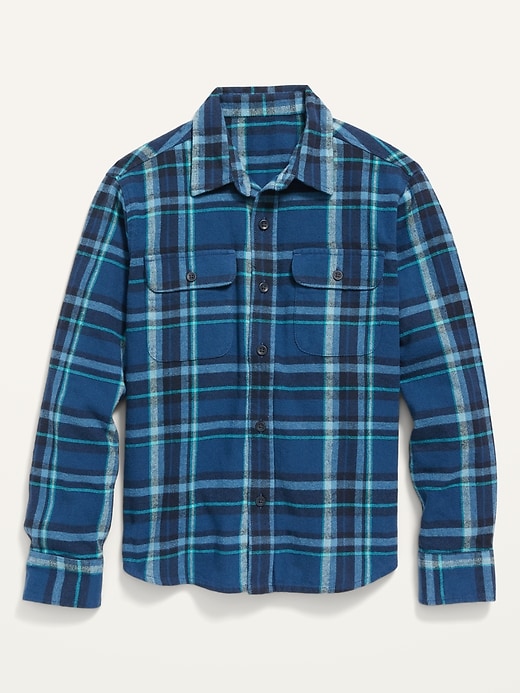View large product image 1 of 2. Plaid Flannel Utility Pocket Shirt for Boys
