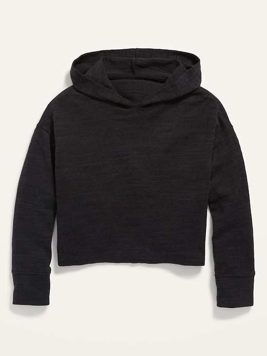 Old Navy Slub-Knit Cropped Pullover Hoodie for Girls. 1