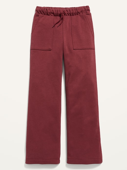 View large product image 1 of 1. High-Waisted French Terry Wide-Leg Jogger Sweatpants for Girls