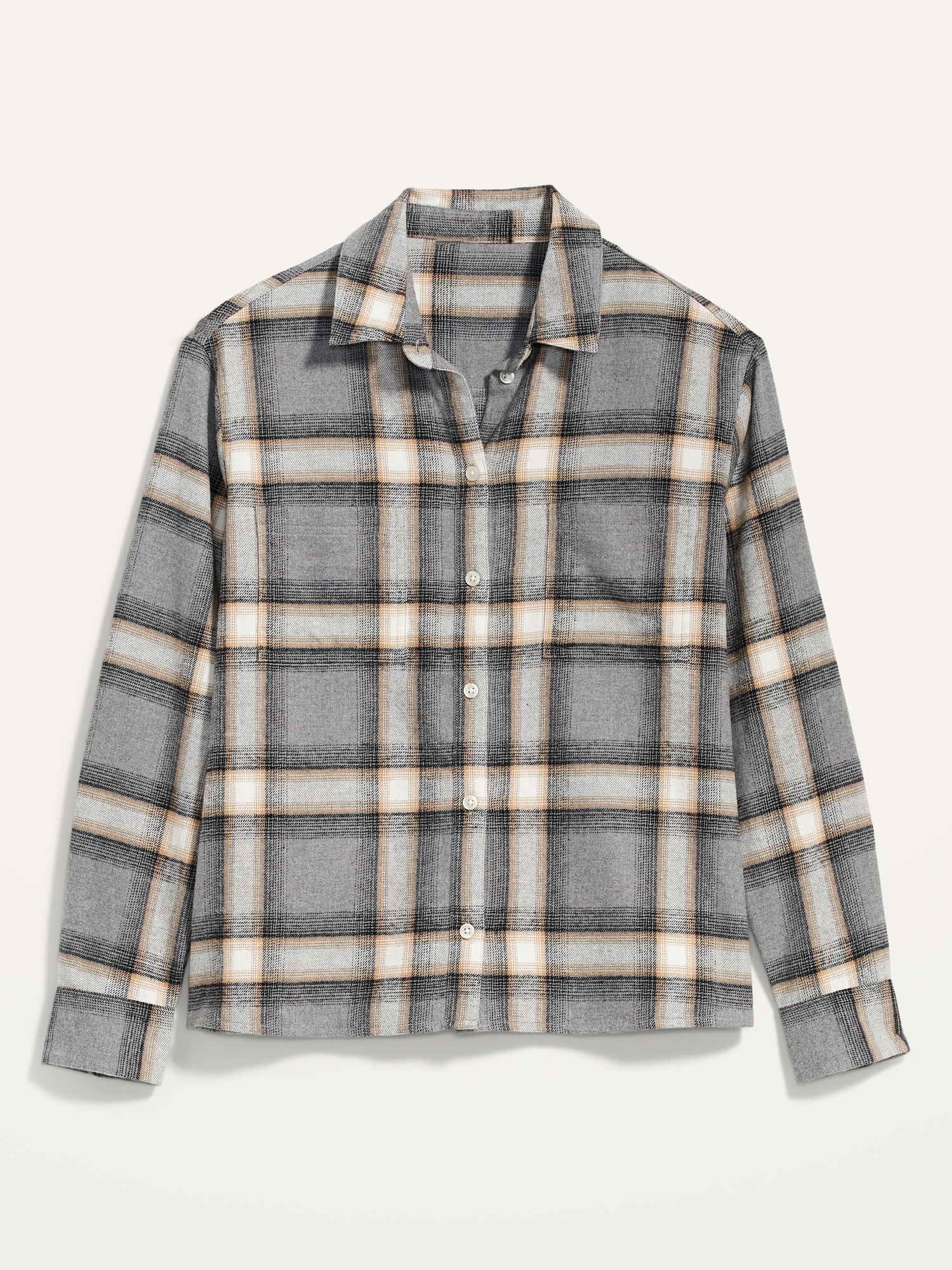 Cropped Plaid Flannel Boyfriend Shirt for Women | Old Navy