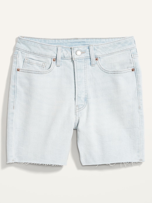 Image number 4 showing, High-Waisted Button-Fly O.G. Straight Cut-Off Jean Shorts for Women -- 5-inch inseam
