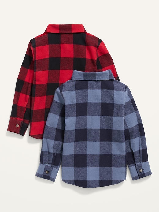 Plaid Flannel Pocket Shirt 2-Pack for Toddler Boys