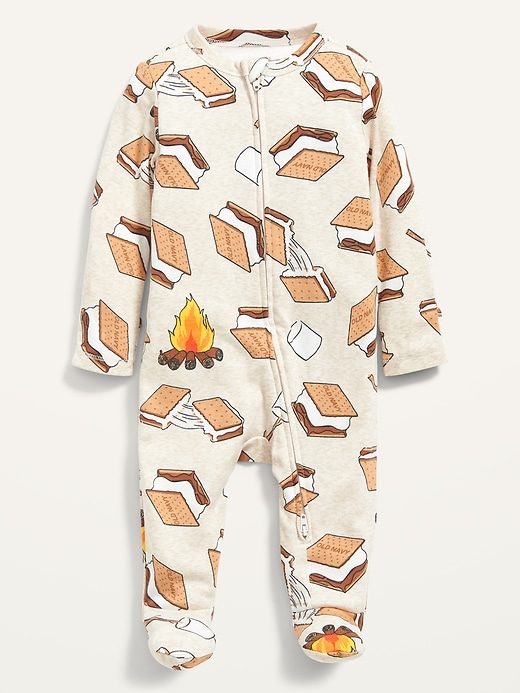 View large product image 1 of 2. Unisex 2-Way-Zip Printed Sleep & Play Footed One-Piece for Baby