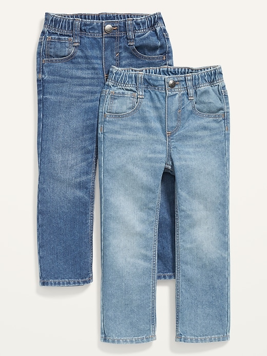 View large product image 1 of 2. Unisex Wow Straight Pull-On Jeans 2-Pack for Toddler