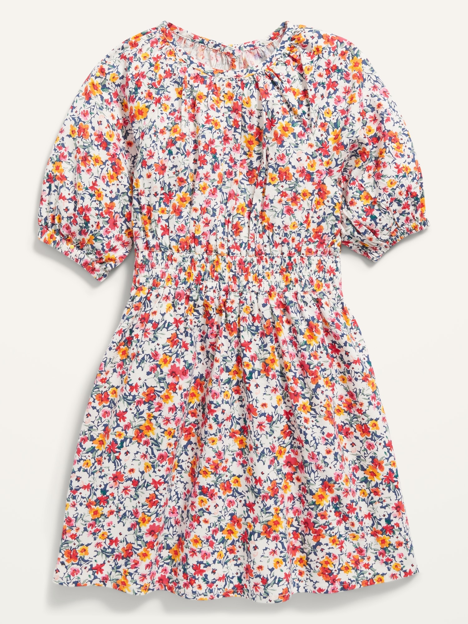 Cinched-Waist Cutout-Back Floral Dress for Toddler Girls | Old Navy