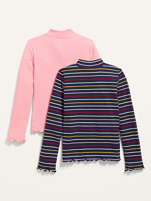View large product image 2 of 2. Long-Sleeve Rib-Knit Mock-Neck Top for Girls