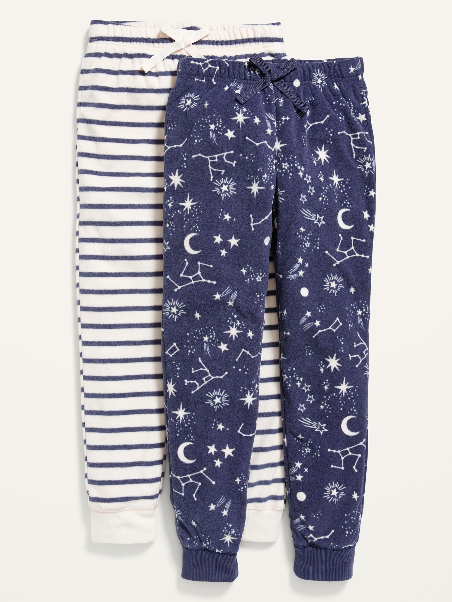 Old Navy Printed Micro Fleece Pajama Jogger Pants 2-Pack for Girls black. 1