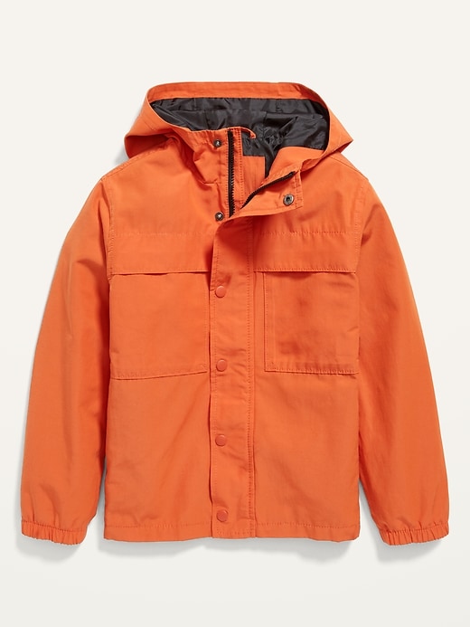 View large product image 1 of 2. Gender-Neutral Hooded Zip Utility Jacket for Kids