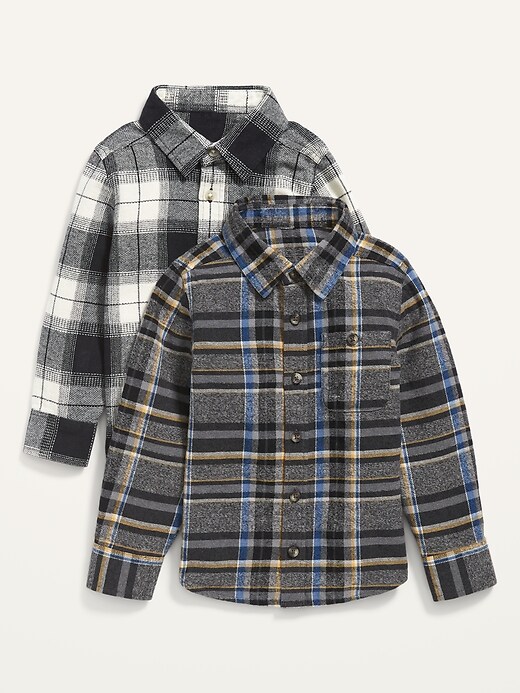 View large product image 1 of 1. Plaid Flannel Pocket Shirt 2-Pack for Toddler Boys